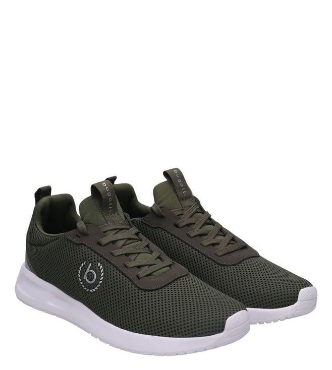 bugatti men's xenon knitted athileisure dark green sneakers