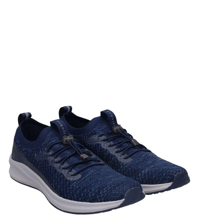 bugatti men's takka & grey knitted dark blue sneakers