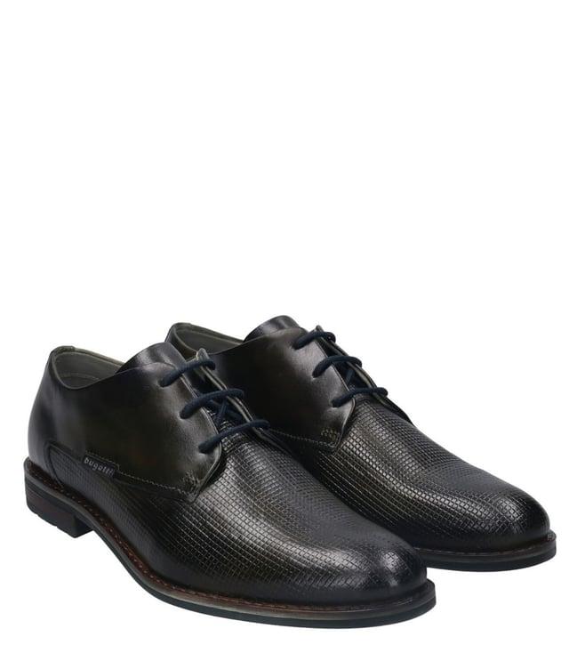 bugatti men's zanerio leather formal green derby shoes