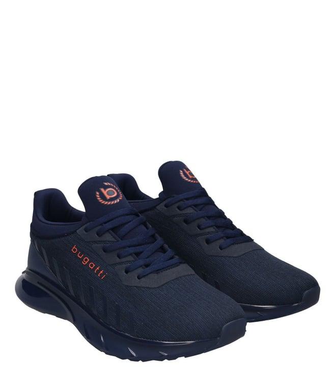 bugatti men's ondray knitted athileisure dark blue sneakers