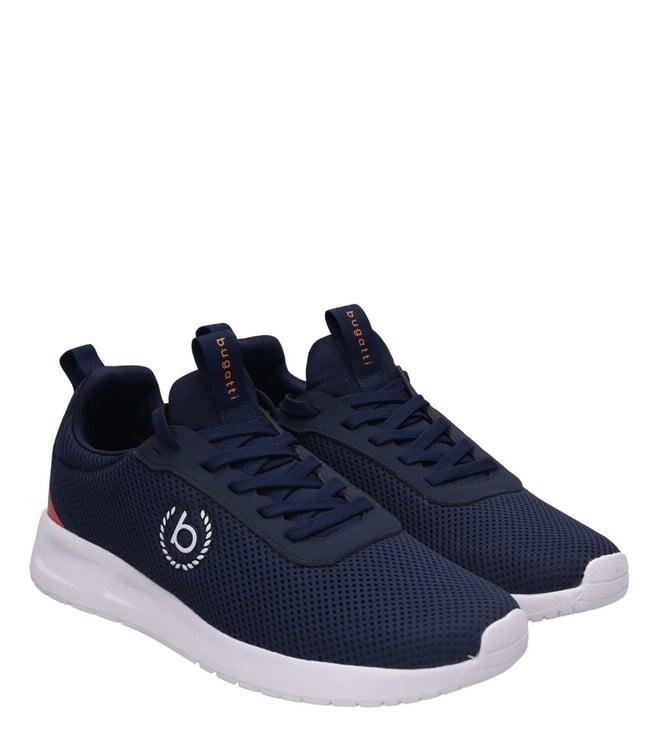 bugatti men's xenon knitted dark blue sneakers