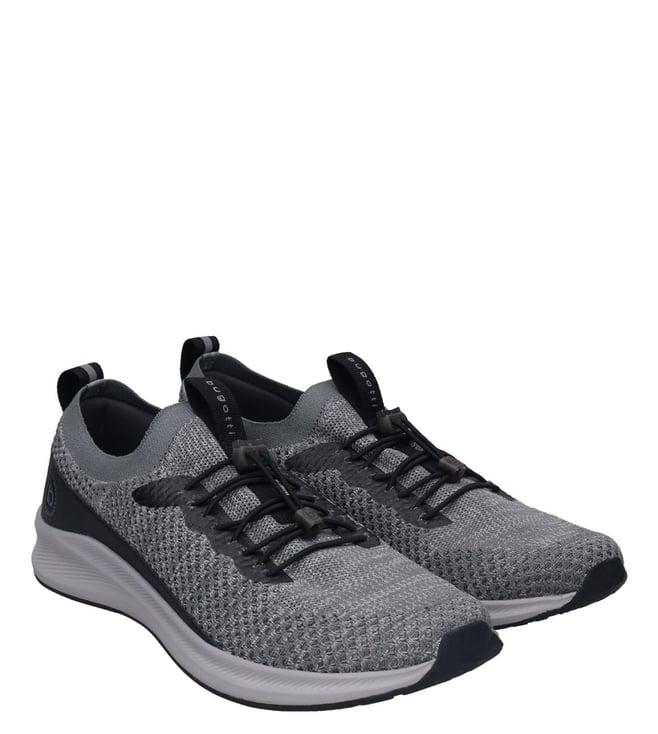 bugatti men's takka & light grey knitted dark grey sneakers