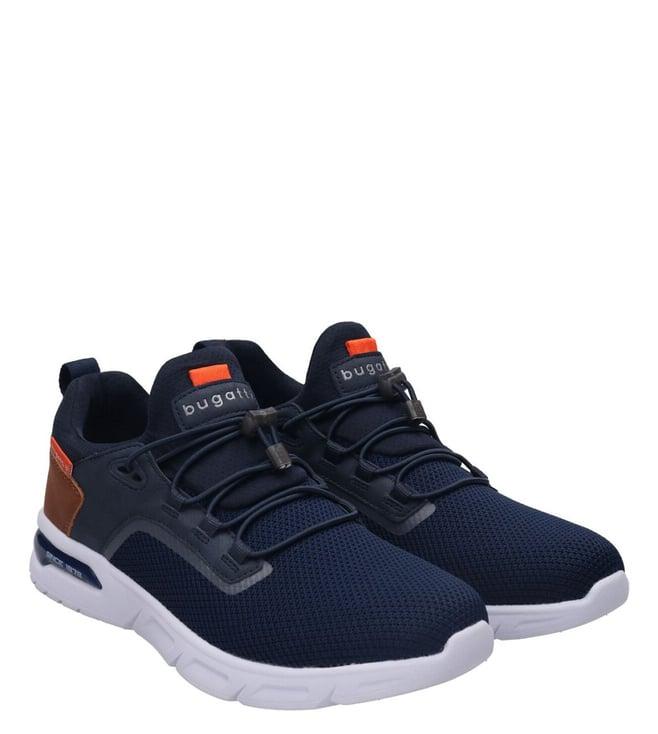 bugatti men's nubola knitted athileisure dark blue sneakers