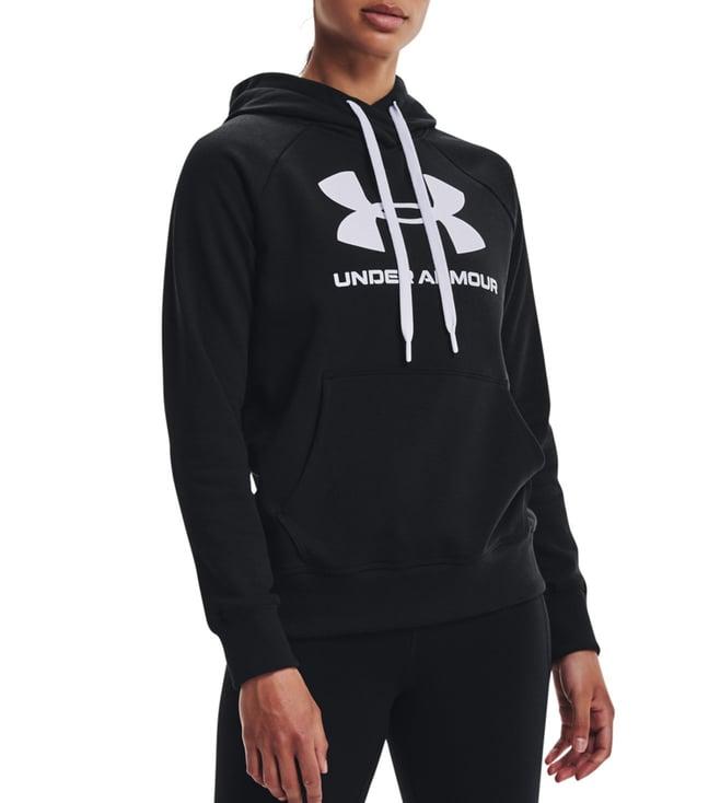 under armour black logo regular fit training hoodie