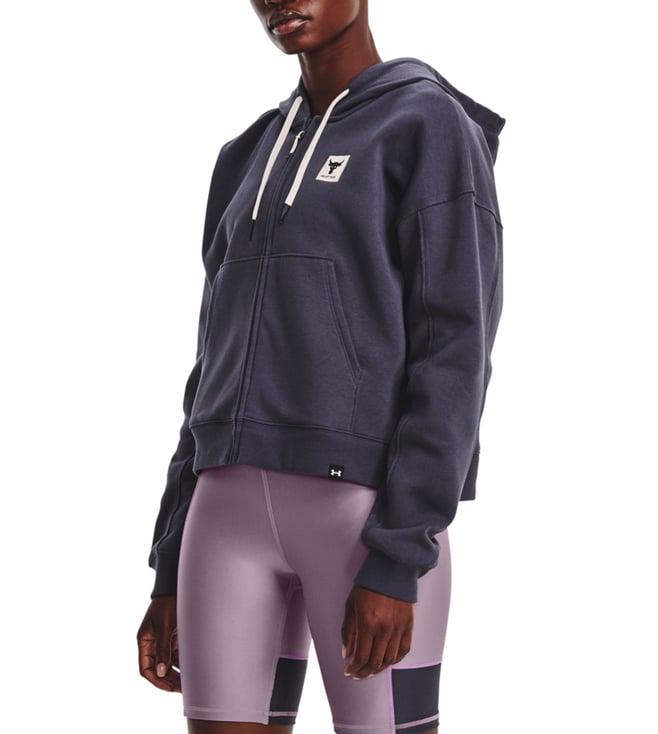 under armour project rock grey regular fit training hoodie