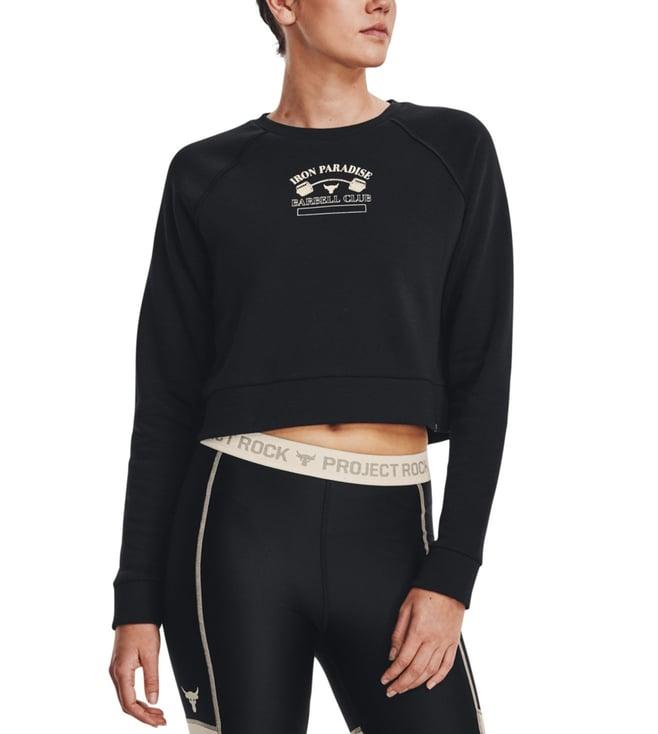 under armour project rock black printed regular fit training sweatshirt