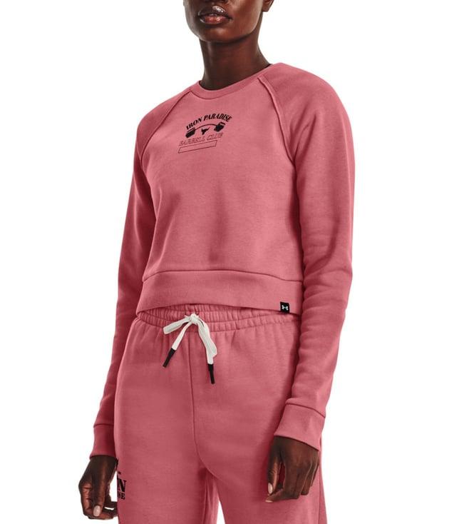 under armour project rock pink printed regular fit training sweatshirt