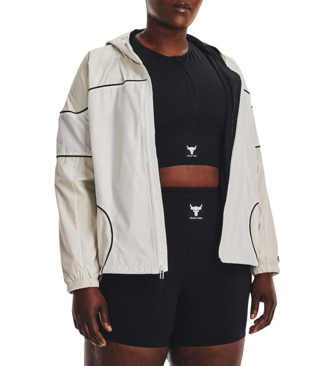 under armour project rock white regular fit training jacket