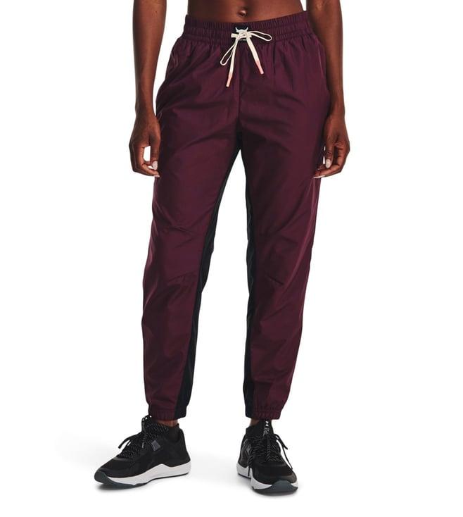 under armour project rock dark maroon loose fit training joggers