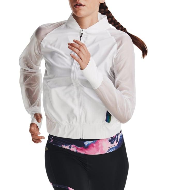 under armour run anywhere white regular fit running sweatshirt