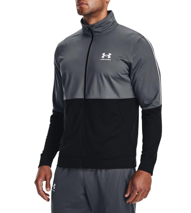 under armour grey colour-block muscle fit training sweatshirt