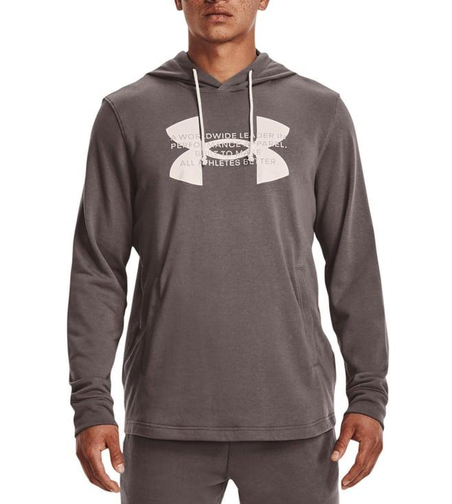 under armour brown logo regular fit training hoodie