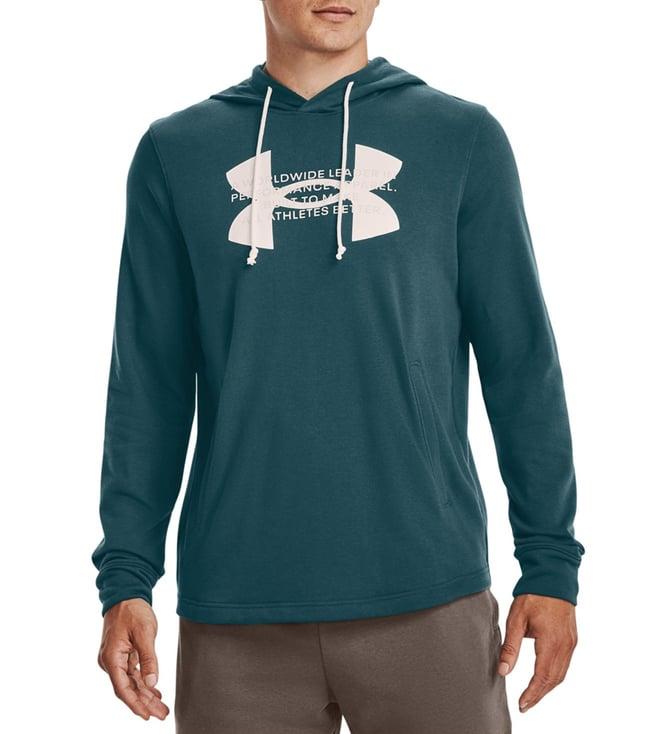 under armour green logo regular fit training hoodie