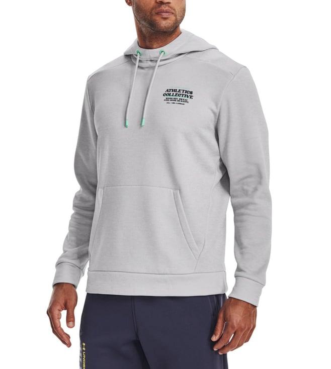 under armour grey printed regular fit training hoodie