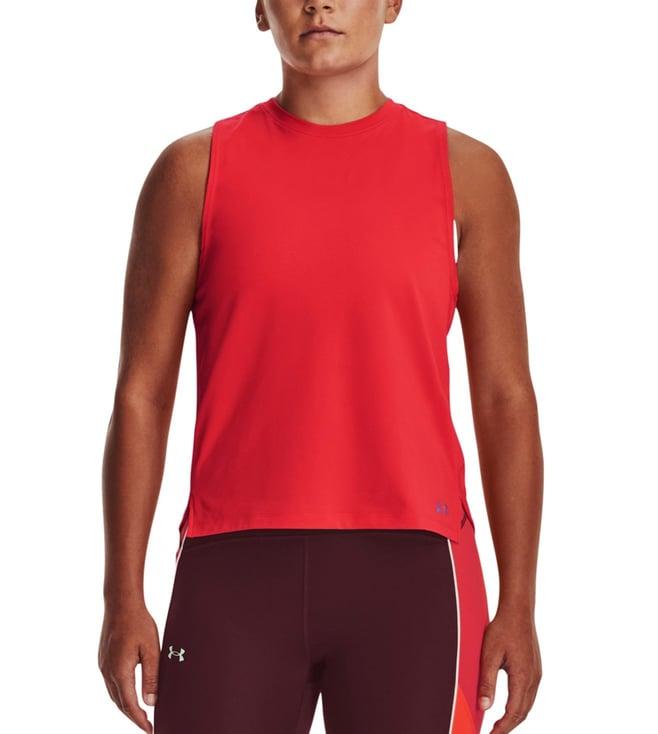 under armour rush red regular fit training tank top