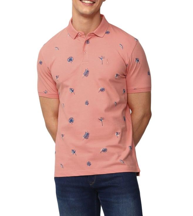 simon carter london pink printed slim fit polo t-shirt