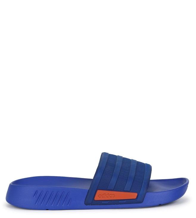 adidas unisex iconic runner royal blue slides