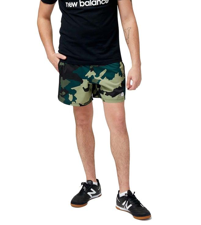 new balance green camo regular fit shorts