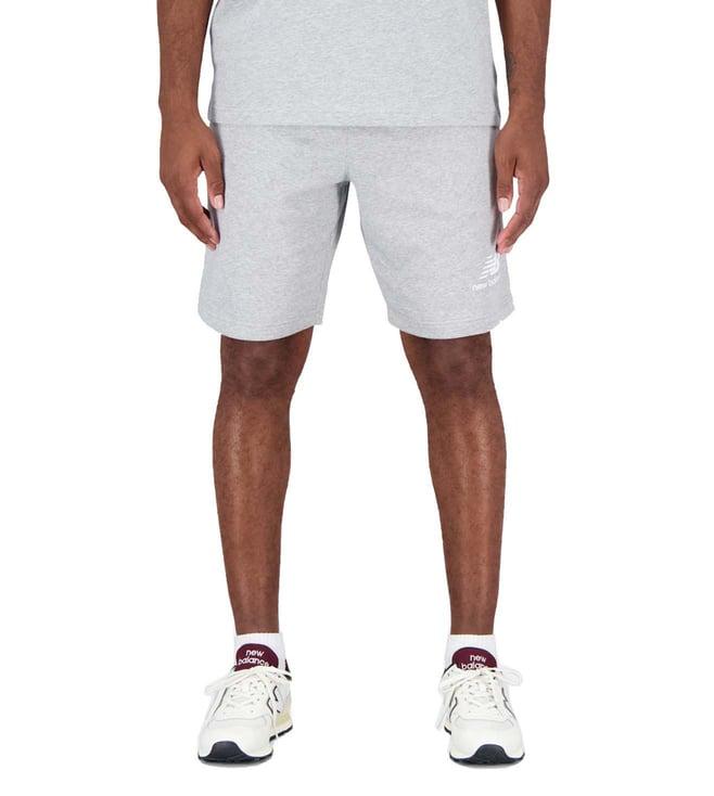 new balance athletic grey logo regular fit shorts