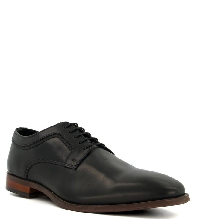 dune london men's sputnick black derby shoes