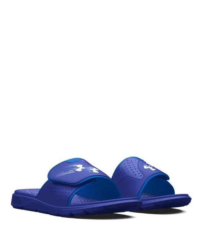 under armour men's mercenary blue slide sandals