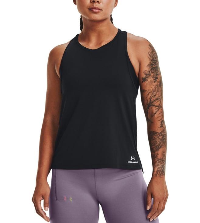 under armour black rush regular fit tank top