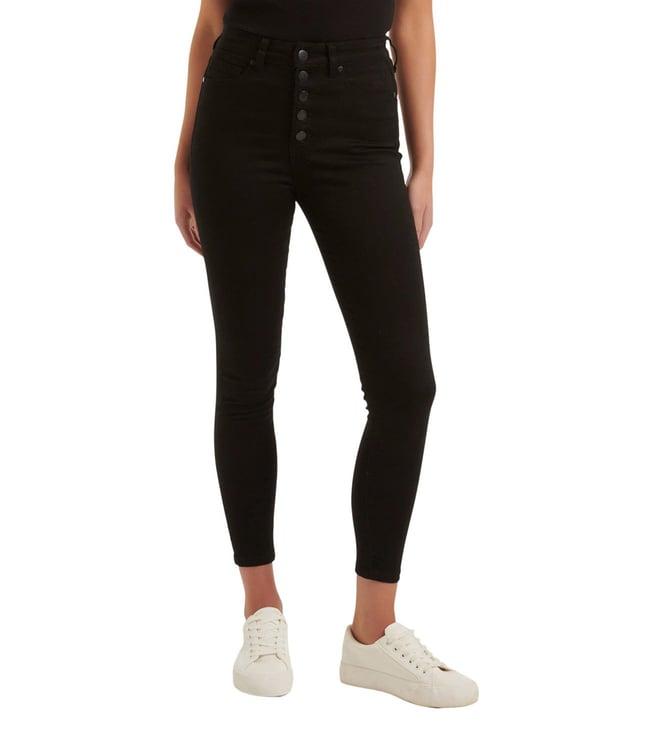 forever new regular skinny cropped leg black high rise jeans