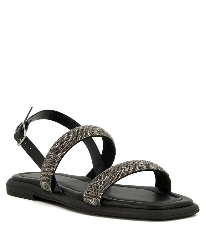 dune london women's lucette embellished s black back strap sandals