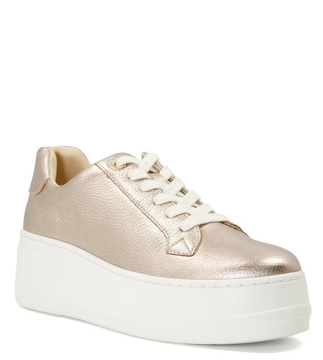 dune london women's episode gold sneakers