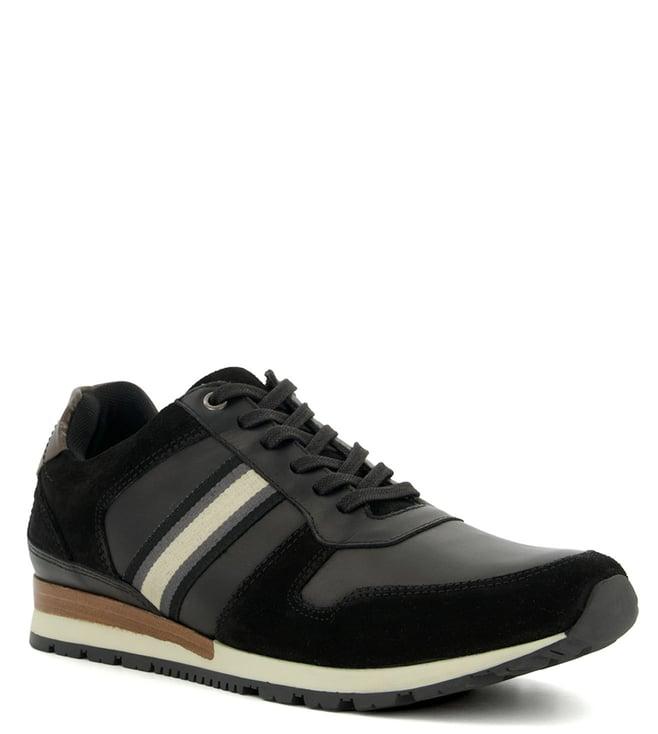 dune london men's tronic black sneakers