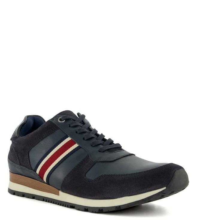 dune london men's tronic navy sneakers