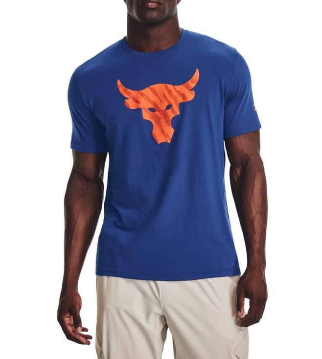 under armour blue printed project rock regular fit t-shirt