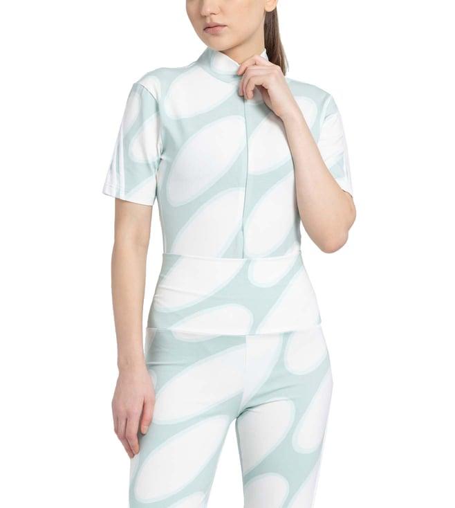 adidas white printed mmk fi loose fit jumpsuits