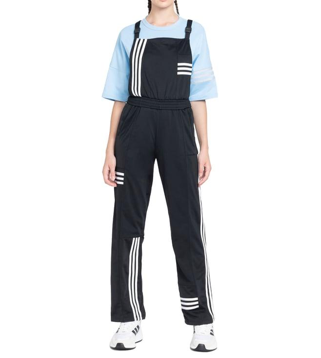 adidas originals black striped regular fit dungaree