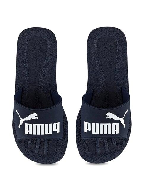 puma unisex purecat peacoat & white slides