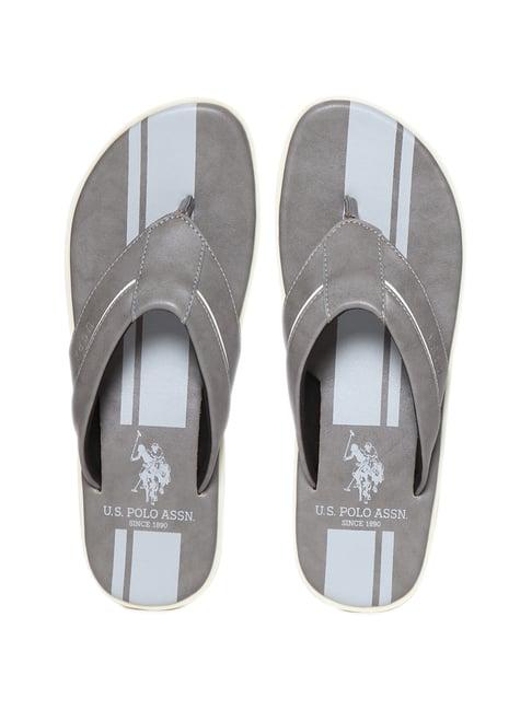 u.s. polo assn. men's codette grey flip flops