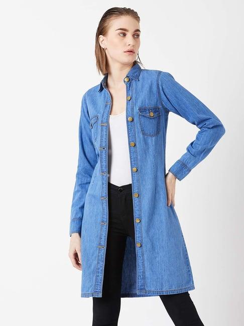 miss chase blue cotton denim shrug