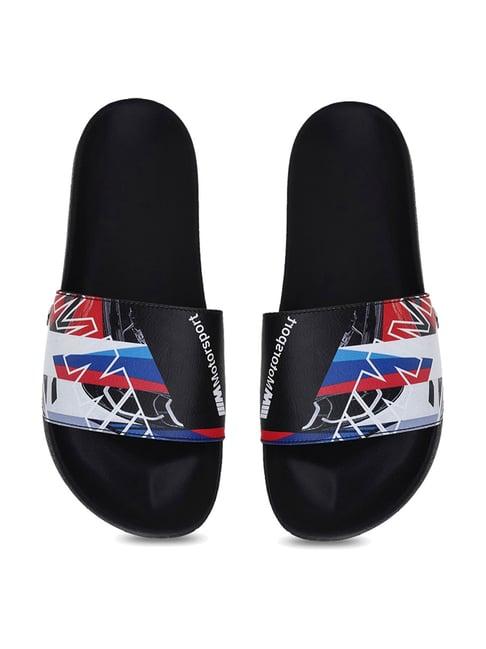 puma men's bmw mms graphic leadcat ftr black casual sandals