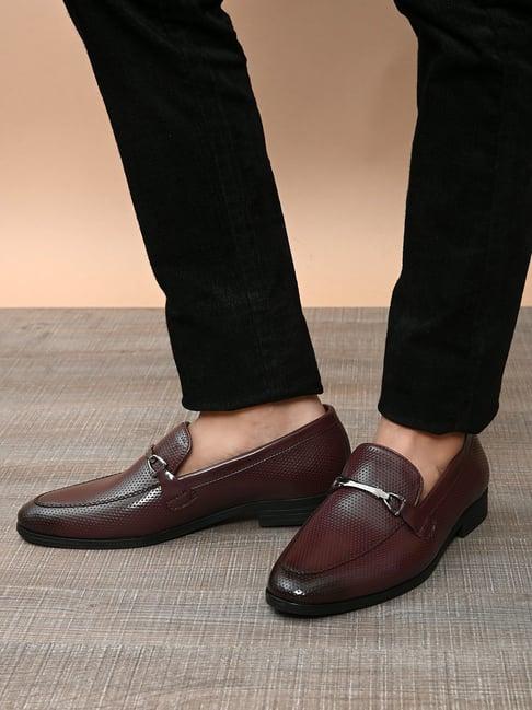 san frissco men's fleck burgundy loafers