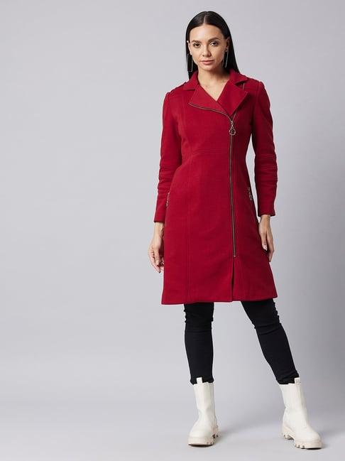 dolce crudo maroon full sleeves coat