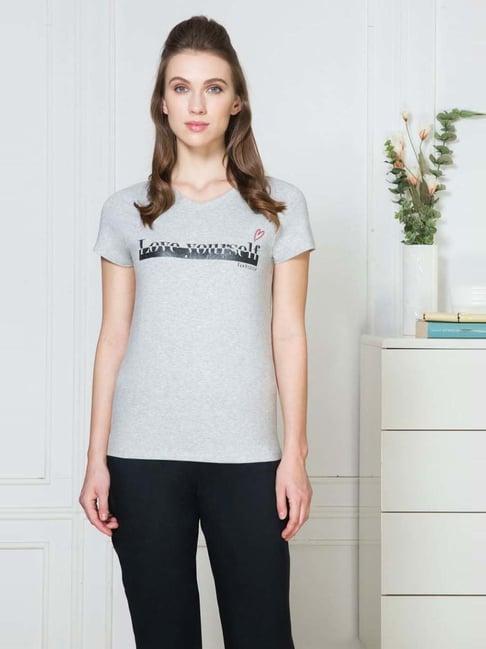 van heusen grey printed t-shirt