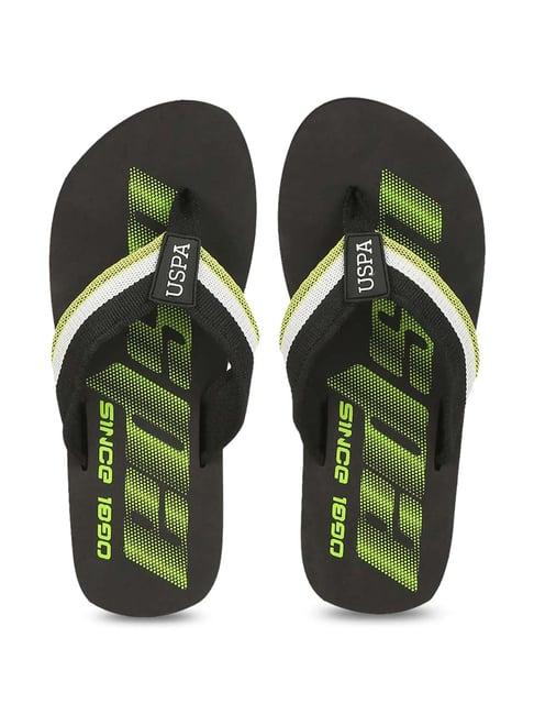 u.s. polo assn. men's ingrid black & white flip flops