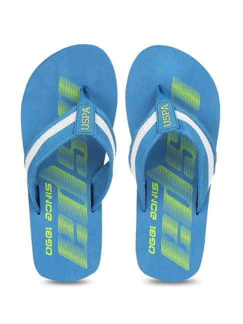 u.s. polo assn. men's ingrid blue & white flip flops