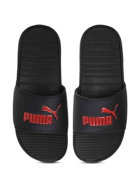 puma men's cool cat carbon black slides