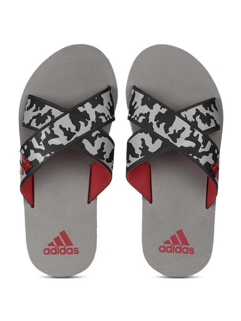 adidas men's distincto carbon black cross strap sandals