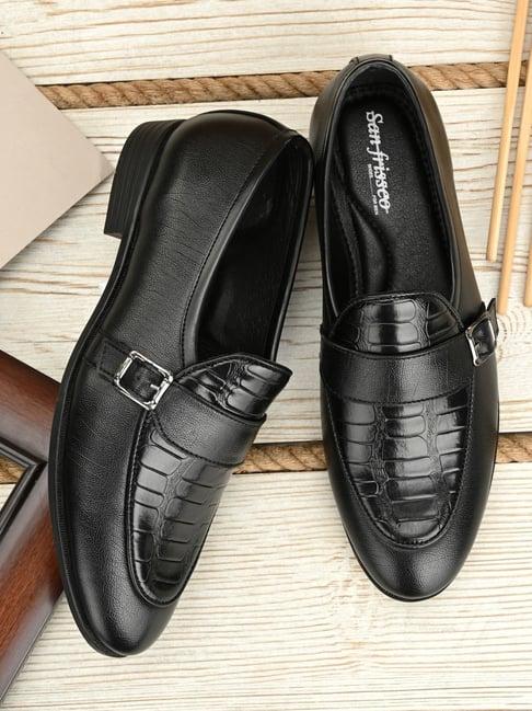 san frissco men's black formal loafers