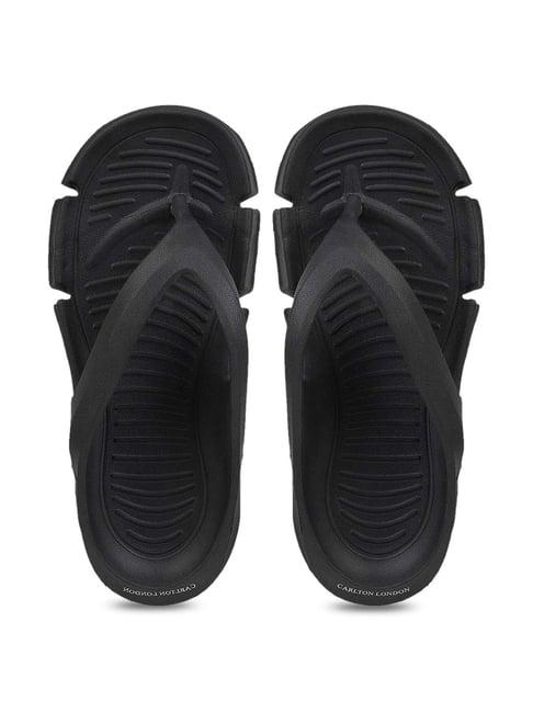 carlton london men's charcoal grey flip flops