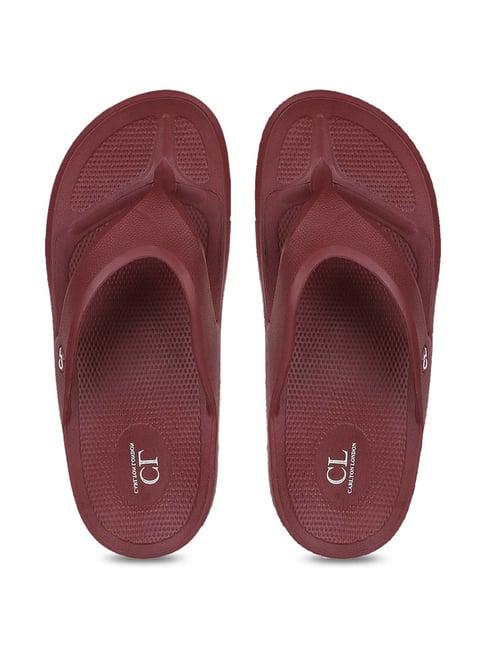 carlton london men's wine flip flops