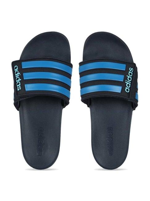 adidas men's adilette comfort adj navy blue slides