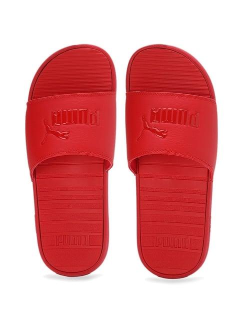 puma men's cool cat red slides